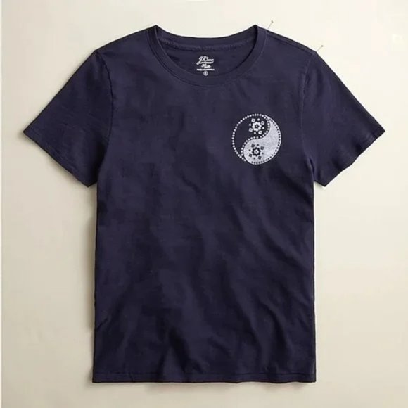 J. Crew Tops - J. Crew Vintage cotton crewneck "A lovely contradiction" T-shirt Navy